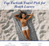 Cacala Lightweight Thin Turkish Beach Towel, 100% Cotton, Sand-Free, Quick-Drying, 37 x 70