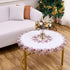 33 inches 33 White Dark Red Linen Lace Doily Round Coffee Table Topper Dresser Scarf Place Mats (Dark Red, Round)