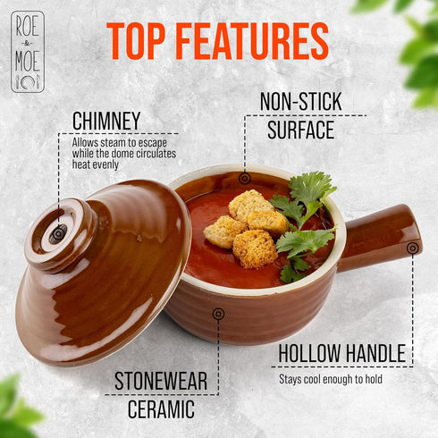 Roe & Moe Egg Cooker - Non-Stick Ceramic Microwave Egg Poacher with Dome Lid for Perfect Eggs and Soups