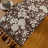 13 48 Inch Floral Dark Brown Table Runner for Living Room Jacquard Flower Dining Table Runner with Tassels Modern