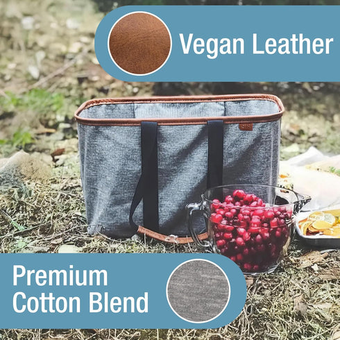 CleverMade LUXE Tote - Reusable Grocery Shopping Bag with Reinforced Bottom