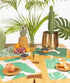 modern-twist 14 x 16 Silicone Placemat, BPA PVC-Free Table Mat, Dishwasher Safe, Conservatory Print in Tiger Aloe