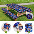 HobbLab Rv,72in,Blue Picnic Table Cover with Bench Covers Portable Table Cloth Built-in Storage Pocket Fitted