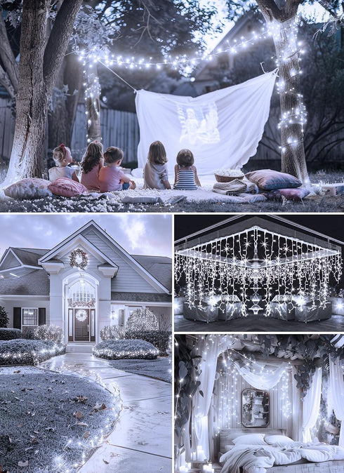 5 60 2 Pack Outdoor Fairy Firecracker Lights Battery Operated, Feet LEDs Twinkle String Lights with Remote, Starry