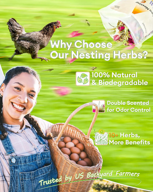 21.1oz, 10 BUCATSTATE Chicken Nesting Herbs Nesting Herbs for Chicken Coop with Dried Floral Poultry Herbs, Nest Box