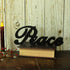 CVHOMEDECO. Matt Black Wooden Words Sign, Free Standing Peace Desk/Table/Shelf/Home Wall Decoration, 11 x 4-1/4 x 1 Inch