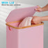 Slim Laundry Basket with Wheels, Rolling Basket with Lid and Removable Bag, 75L (19.8 Gallon) Pink