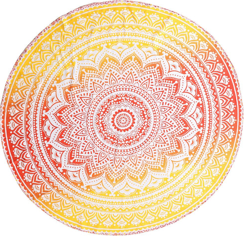 Popular Handicrafts Round Tapestry with Tassel - Hippie Mandala Bohemian Wall Hanging, 70 Inches, Green
