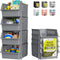 Skywin TidyFriend Stackable Storage Bins - 4-Pack for Organizing Food, Kitchen, and Bathroom Essentials in Grey