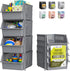 Skywin TidyFriend Stackable Storage Bins - 4-Pack for Organizing Food, Kitchen, and Bathroom Essentials in Grey