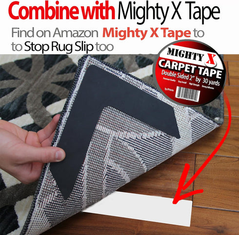 iPrimio NeverCurl V Shape Design Rug Corner Gripper to Stop Rug Corner Curling, Safe for Wood Floors