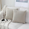 Kevin Textile Supersoft Linen Cushion Covers, Set of 2 Square Throw Pillows for Couch, 50x50 cm, Light Beige