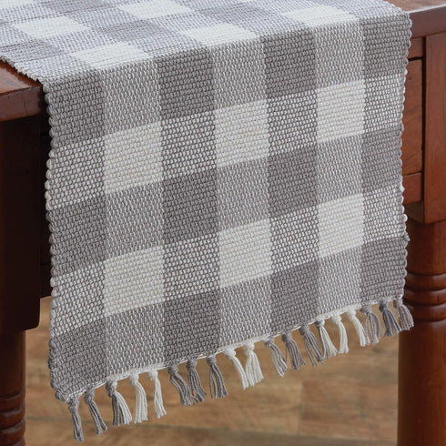 Park Designs Buffalo Check Dove Table Runner, Yarn, 13" x 54"