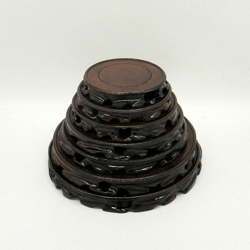 6.30" Rustic Rosewood Circular Display Stand for Vases and Fishbowls - Diameter