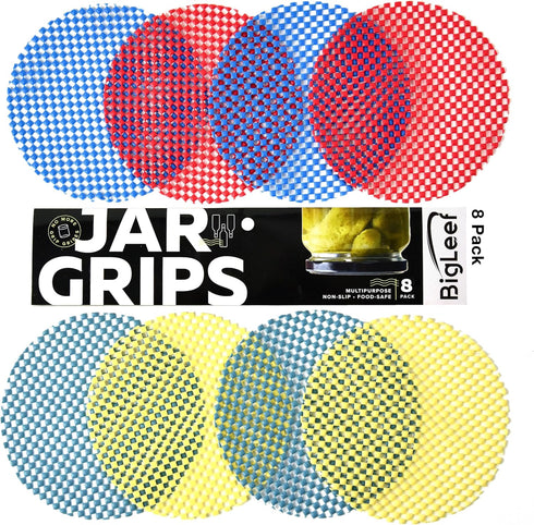 Jar Opener Gripper Pad – 8 Multi-Purpose Manual Silicone Grip Pads for Opening Jars, Bottles, and Cans – 5.5" Round by