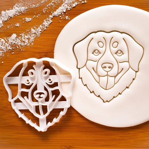 Set of 2 Bernese Mountain Dog Cookie Cutters, Face and Silhouette Designs, 2 Pieces - Bakerlogy