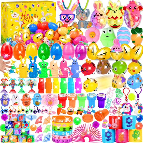 Lavwix 330 Pcs Prefilled Easter Eggs Set, 110 Plastic Eggs Filled with 220