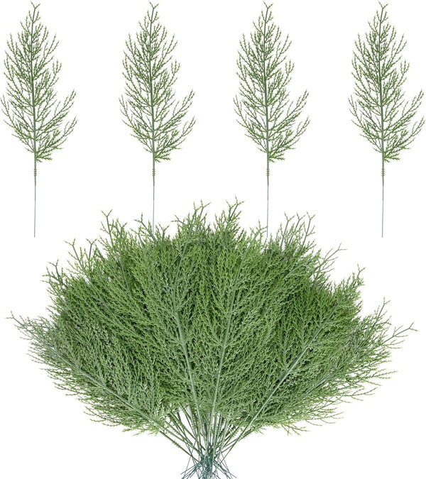Alpurple 25 PCS Artificial Pine Branches, 13.7 Inches Fake Greenery Plants Pine Sprigs for DIY Garland Crafts Christmas