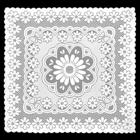 Yuomeaz White Lace Table Cloth, 35 x 35 Inch Square Lace Tablecloth, Vintage
