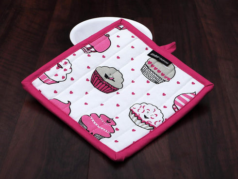 AMOUR INFINI Pot Holders and Oven Mitt Set, Heat Resistant Non-Slip, 1 Oven Mitt & 1 Pot Holder