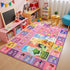 Macgace ABC Kids Rug for Playroom, 4x6 Pink Purple Washable Classroom Area Rugs,