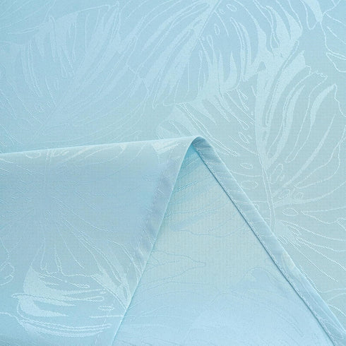 24x24 Inch Square Tablecloth Blue Leaves Pattern with Fringe Edge Waterproof Washable Jacquard Fabric Nightstand End