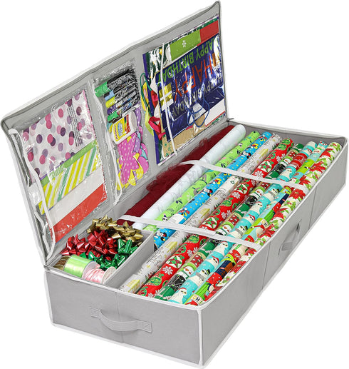Simple Houseware Wrapping Paper Storage Container for Gift Wrapping Supplies