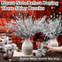 Thiccywoov 40 Pack 17.5'' Poinsettia Sliver Christmas Picks and Sprays for Tree Artificial Glitter Berry Stem Pick