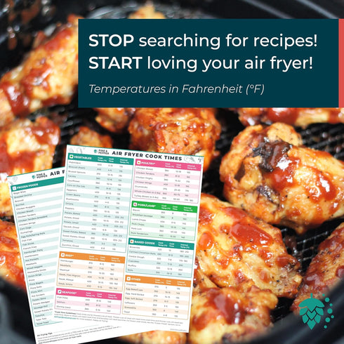 Cathy Yoder's Pine & Pepper Magnetic Air Fryer Temperature Chart & Cheat Sheet for Quick Reference