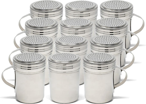 Winware Stainless Steel Dredges, 10-Ounce with Handle, Set of 12