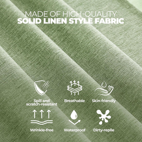 Decorelia 70 Inch(4-6 Faux Linen Rustic Round Tablecloth for Coffee Table, Decorative Waterproof Outdoor Anti-Scratch