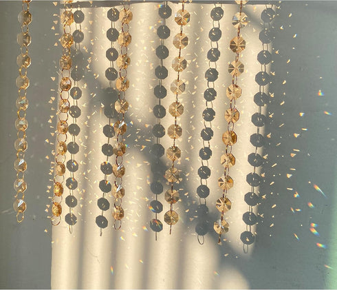 Lianggefun 6Ft Crystal Chandelier Parts Beads,Hanging Crystal Beads Chain Garland,Door Curtain,Candlestick,Party