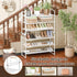 3-Tier Closet 33" SUFAUY Mesh Shoe Rack, Metal Wide Shoe Shelf Heavy Duty, White