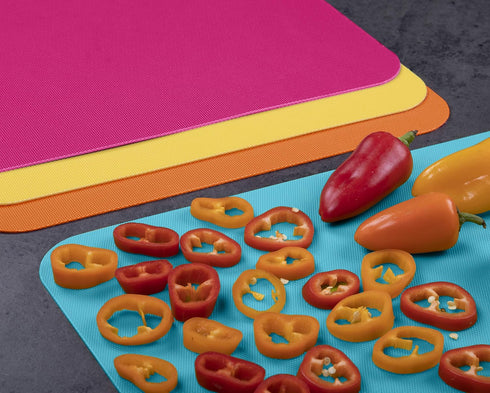 Dexas Heavy Duty Cutting Board Grippmat - Flexible Cutting Boards Set of 4, Non Slip Plastic Board Cutting Mat (11.5 by
