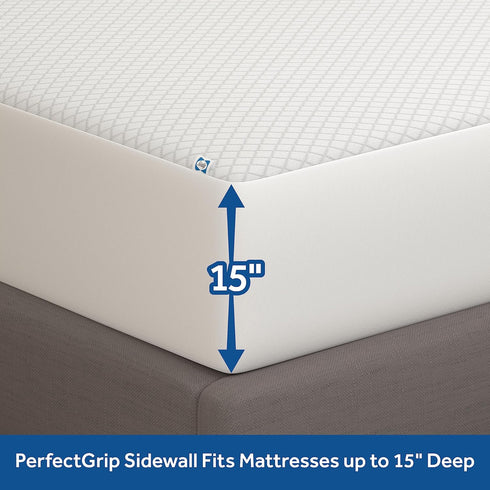 Sealy King Size Fitted Mattress Protector, Soft Polyester Waterproof Spot and Stain Protection Mattress Cover