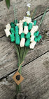 Closed Bud Roses Flower Bouquet - St. Patrick's Day Green and White (3 Dozen)