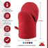 Big Red House Silicone Mini Oven Mitts - Red - Set of 2 - Heat Resistant Kitchen Gloves for Cooking Baking