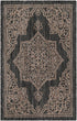 Unique Loom Outdoor Traditional Area Rug - Antique, 2' x 3' 1" Rectangle, Charcoal Gray/Natural Collection