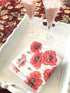 20-ct Decorative Valentine's Napkins Red Poppy Floral Paper for Mother's Father's Day Gorgeous Lunch Dinner 6.5 x 6.5 x