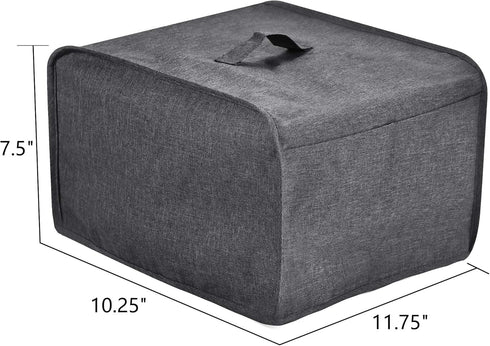 Toaster Cover, Grey 4 Slice with 2 Pockets, Holds Jam Spreader Knife & Toaster Tongs, Dust and Fingerprint Protection