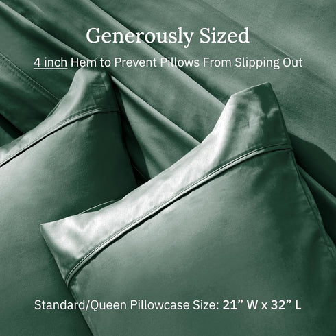 California Design Den Standard Queen Size Pillowcase Set, 400 Thread Count, 100% Cotton Sateen, Set of 2 Pillow Covers