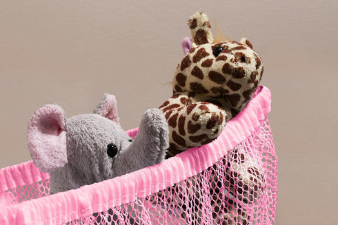 Handy Laundry Jumbo Toy Hammock, Pink, 2-Pack, Organize Stuffed Animals & Children's Toys, Expands to 5.5 Feet