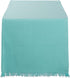 DII Everyday Collection Fringed Solid Table Runner, 14x72, Aqua