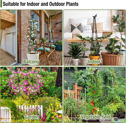 4Ft 2Packs Garden Trellis for Climbing Plants Outdoor, Trellis for Monstera Plants Indoor Large, Tower Obelisk