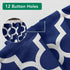 Biscaynebay Extra Long Textured Fabric Shower Curtains - 72" W x 84" L, Navy Morocco Pearl Printed Luxury Bathroom