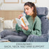 malu Extra Large Reading Pillow- Ergonomic Pillow- Back Pillow for Bed+ Rolling Mat for Neck Support- with Shredded