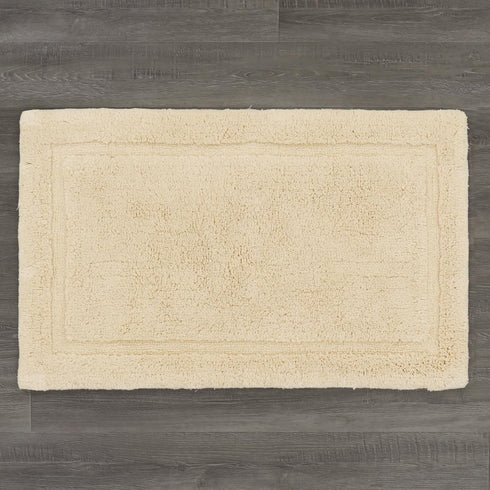 Jean Pierre New York Lydia Border 100% Cotton Bath Mat - Non-Slip Rug - Ivory - 20"x32"