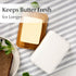 Countertop, 2 MIAMIO - Ceramic Butter Dish with Lid for Holds Sticks of Butter/Butter Holder and Container with Bamboo