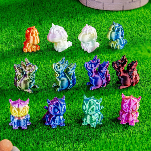 120 3D Set 3D Pieces Mini Printed Mini Animal - Gradient Animal Collection (Unicorn Pygmy Squirrel Wyvern)