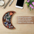 Curawood Crescent Moon Tray, 6"x3" Wooden Crystal Display Tray for Gems, Healing Stones & Treasures, Walnut